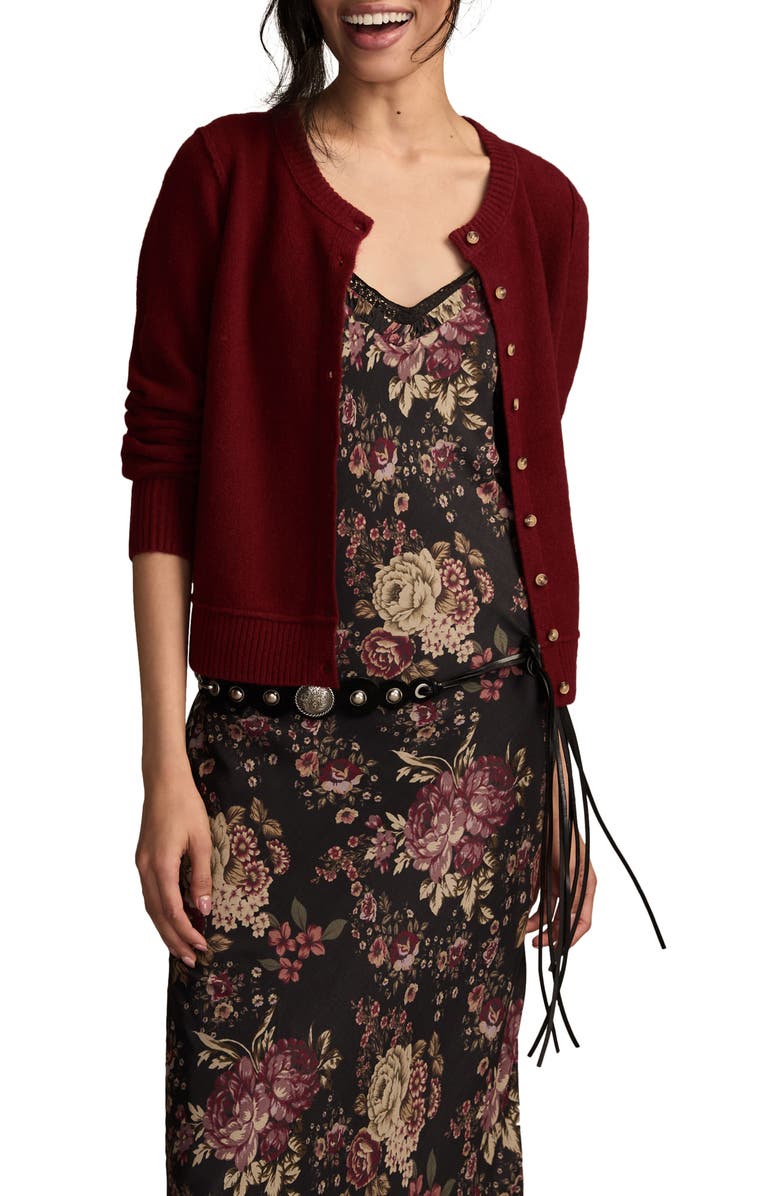 Lucky Brand Cloud Soft Cardigan, Main, color, Syrah