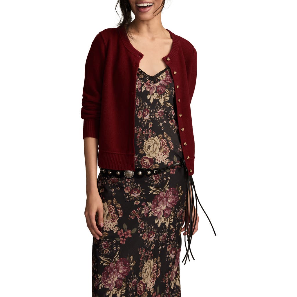 Lucky Brand Cloud Soft Cardigan In Burgundy