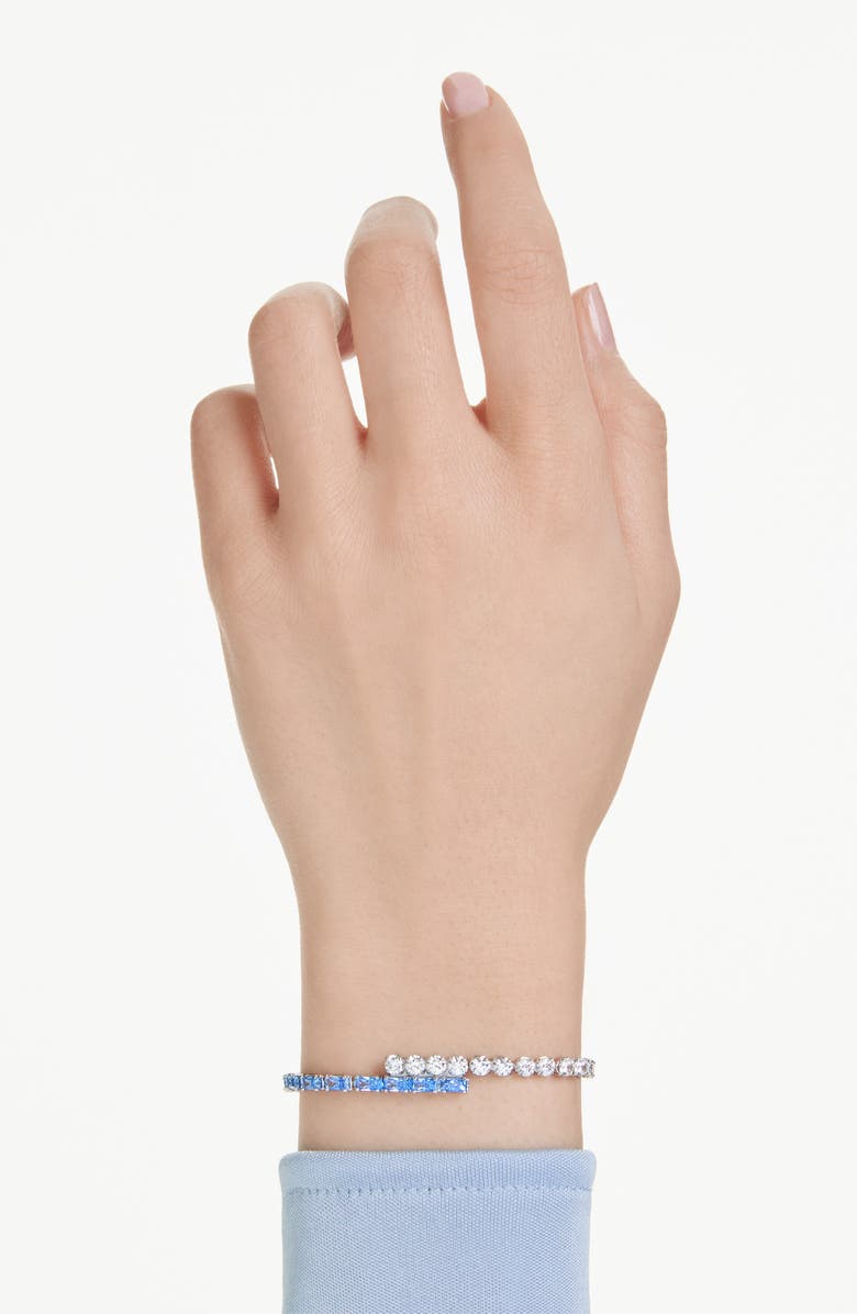 Swarovski Matrix Bypass Bracelet, Alternate, color, Blue/ Silver