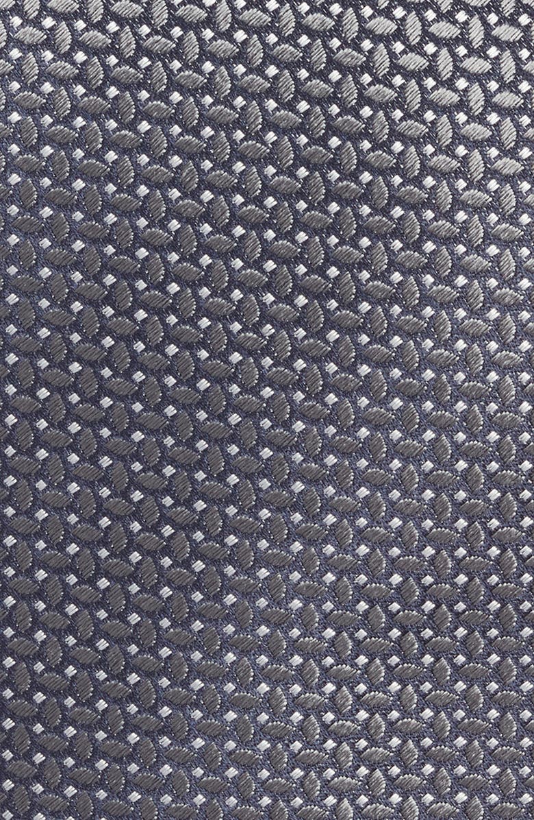 Canali Neat Silk Tie, Alternate, color, Grey