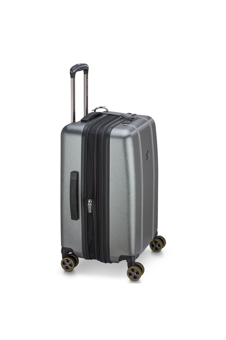 Cadence Hardside Expandable 20" Carry On Spinner Luggage, Alternate, color, Brushed Silver