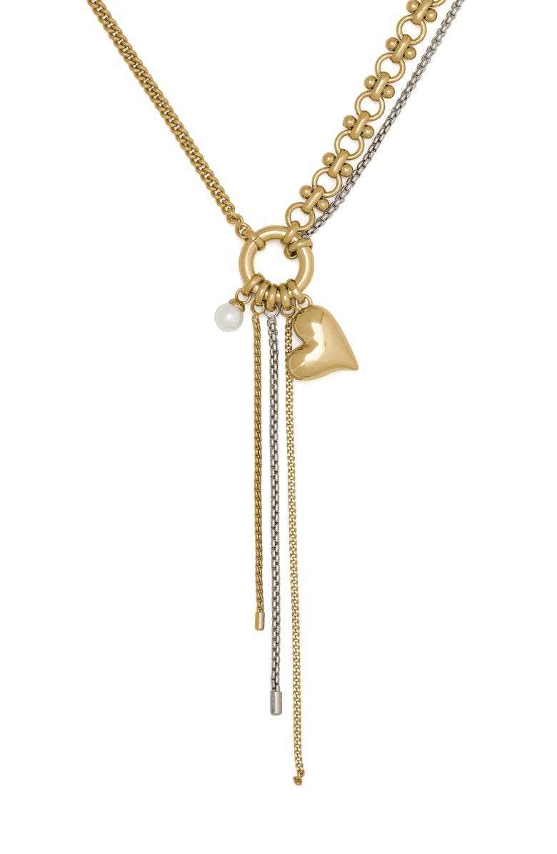 Kate Spade New York chain reaction asymmetric necklace, Alternate, color, 