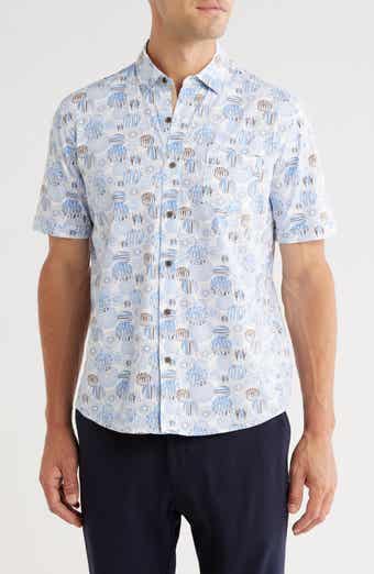 NICOBY Regular Fit Short Sleeve Stretch Button-Up Shirt