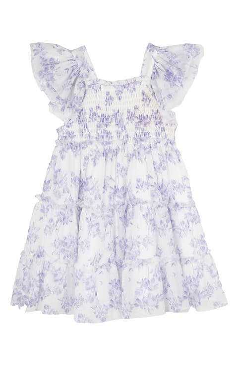 Lilac Toile Power Mesh Tiered Dress (Baby)