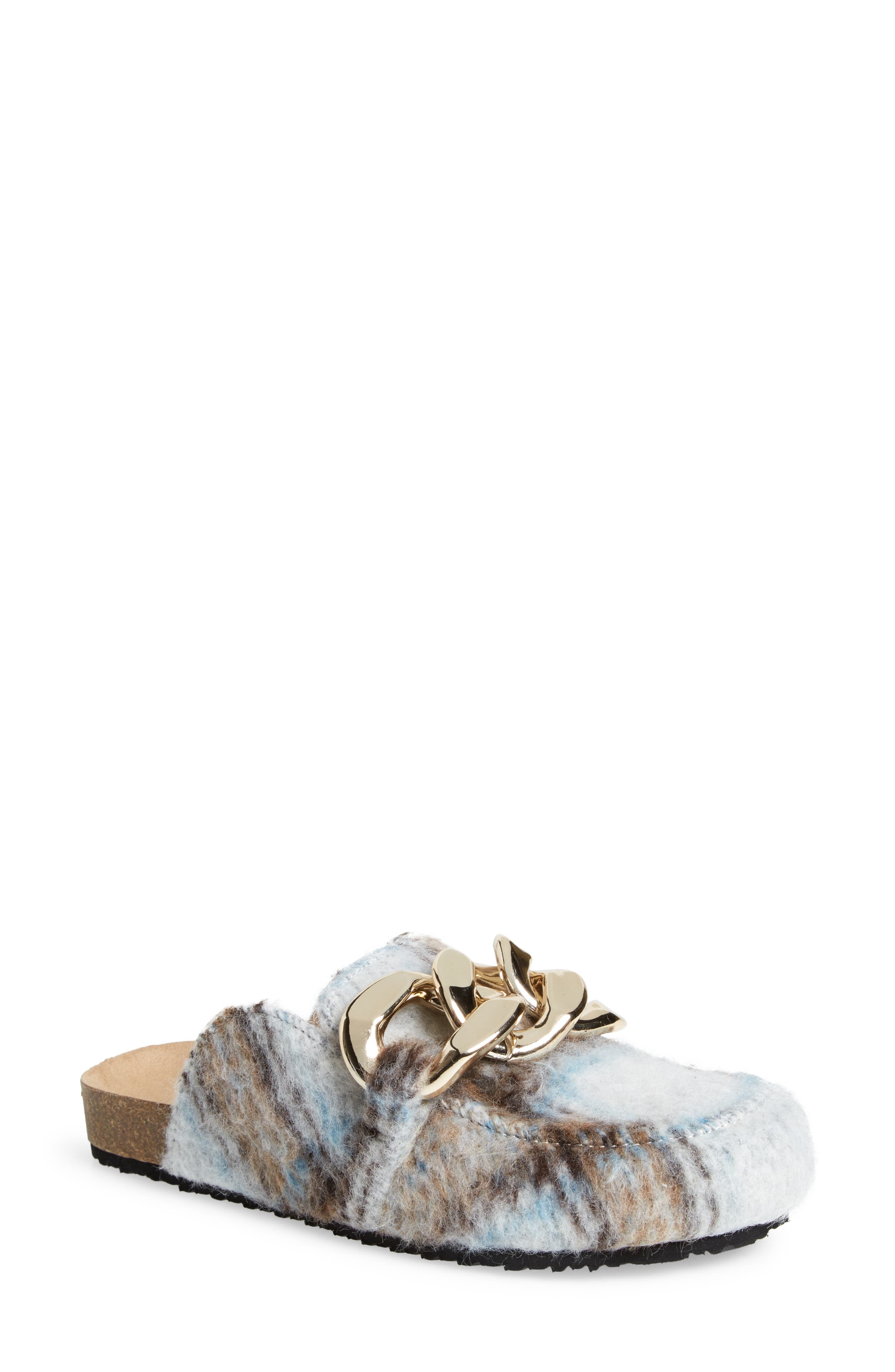 Study Mule, Main, color, WHITE MULTI FAUX FUR