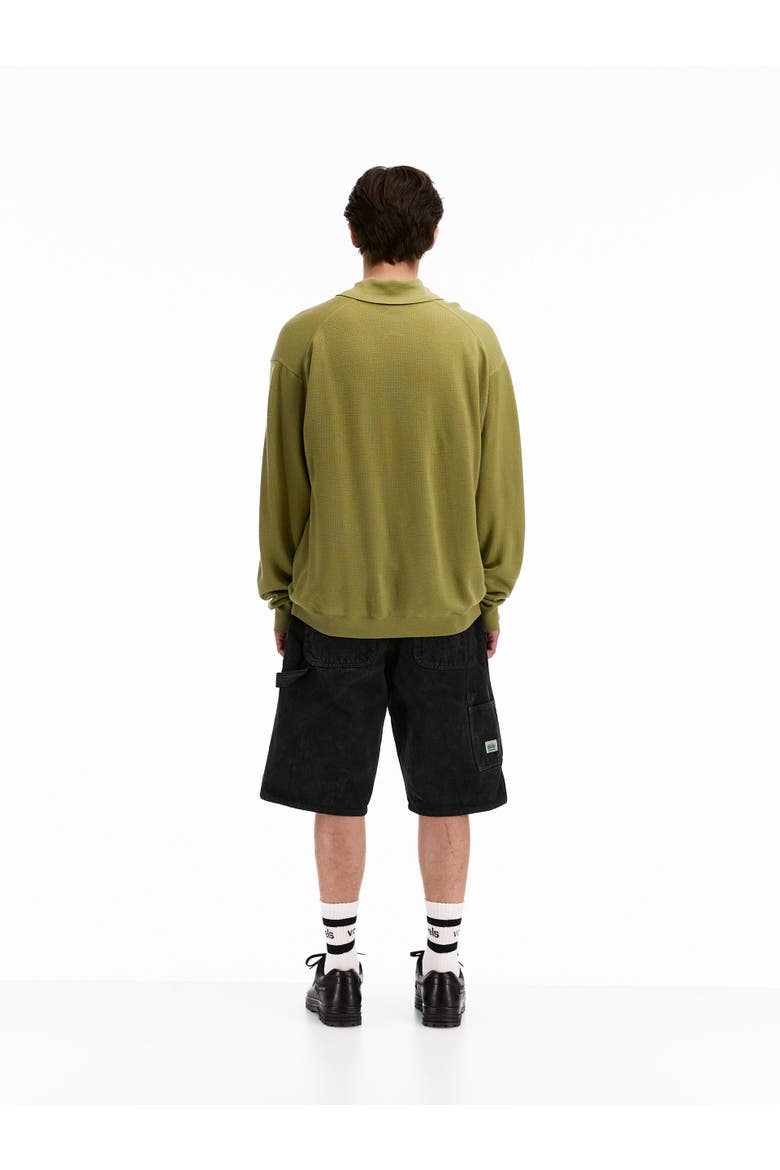 Lightweight Knit Polo Sweater, Alternate, color, Faded Lime