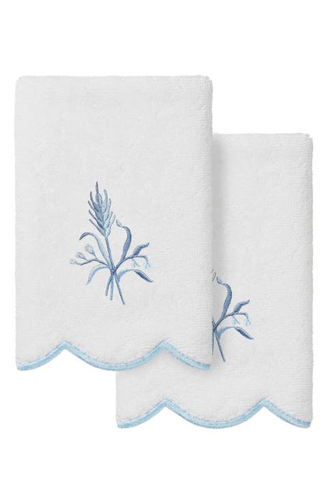 Whitney Scallop Set of 2 Fingertip Towels