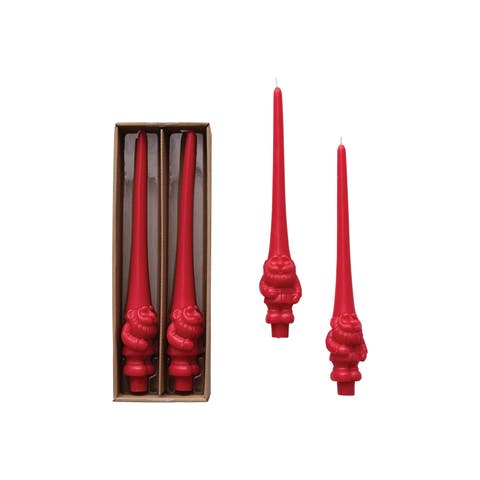 Enchanted Gnome Taper Candles, Red, Set of 2