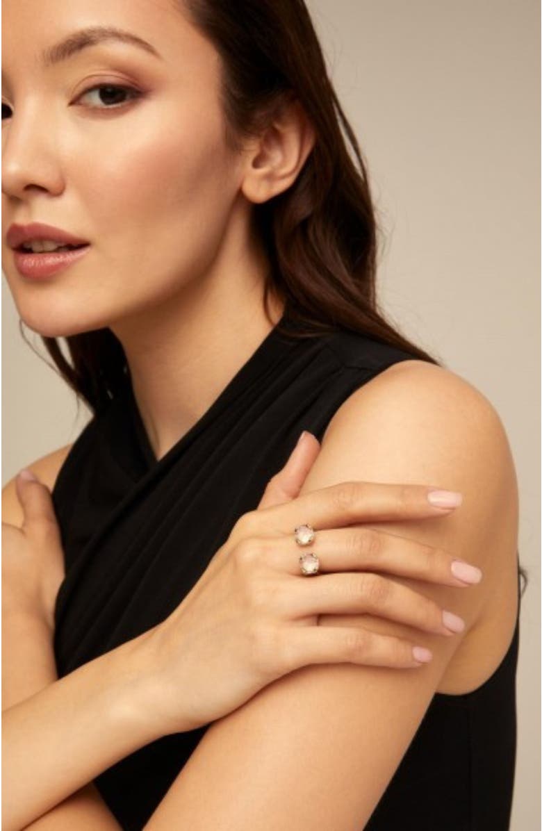 UNODE50 Twin Pink Crystal Ring, Alternate, color, Gold