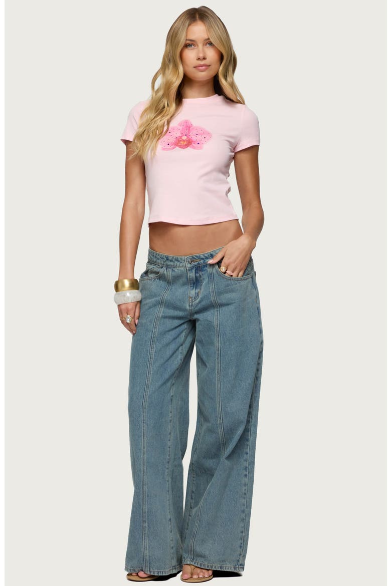 Orchid Gemstone Crop T-Shirt, Alternate, color, PINK