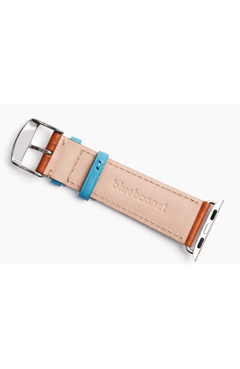 Bluebonnet The Executive French Leather Apple Watch Band, Alternate, color, Saddle Tan