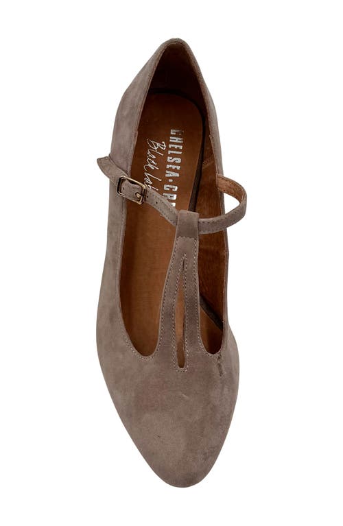 Chelsea Crew Gin T-strap Pump In Taupe Suede