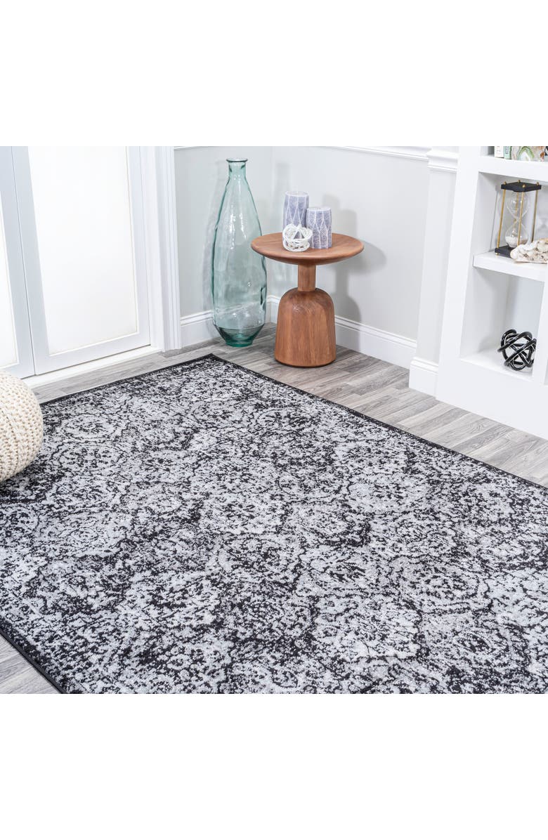 JONATHAN Y Modern Persian Boho Vintage Trellis Area Rug, Alternate, color, Black/Ivory