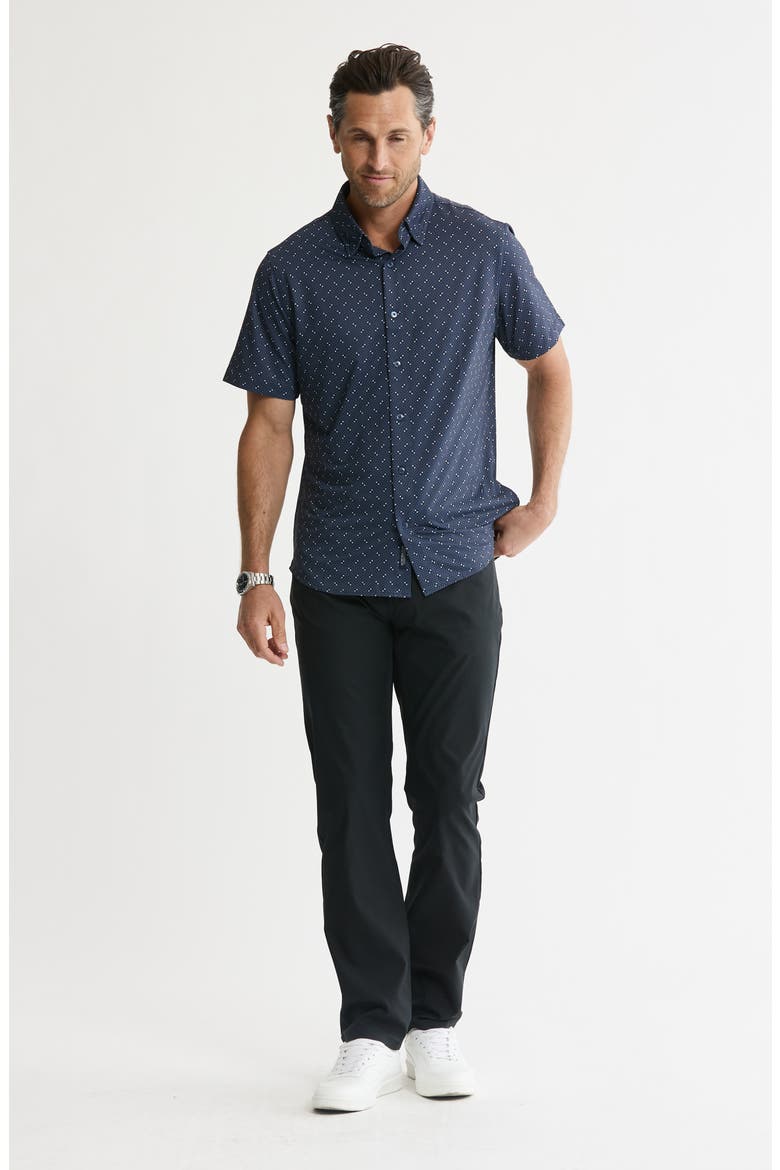 Performance Tech Button-Up Shirt, Alternate, color, NAVY GEO