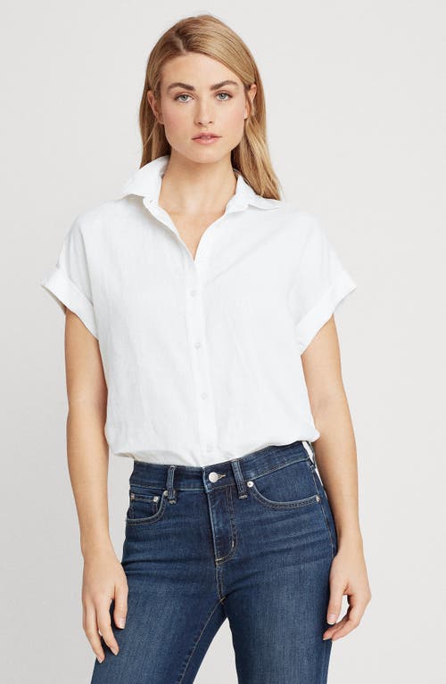 Polo Ralph Lauren Ss Lra St Short Sleeve Button Front Shirt In White