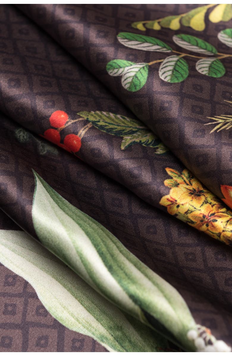 Elizabetta Sara - Long Satin Silk Scarf for Women, Alternate, color, Chocolate