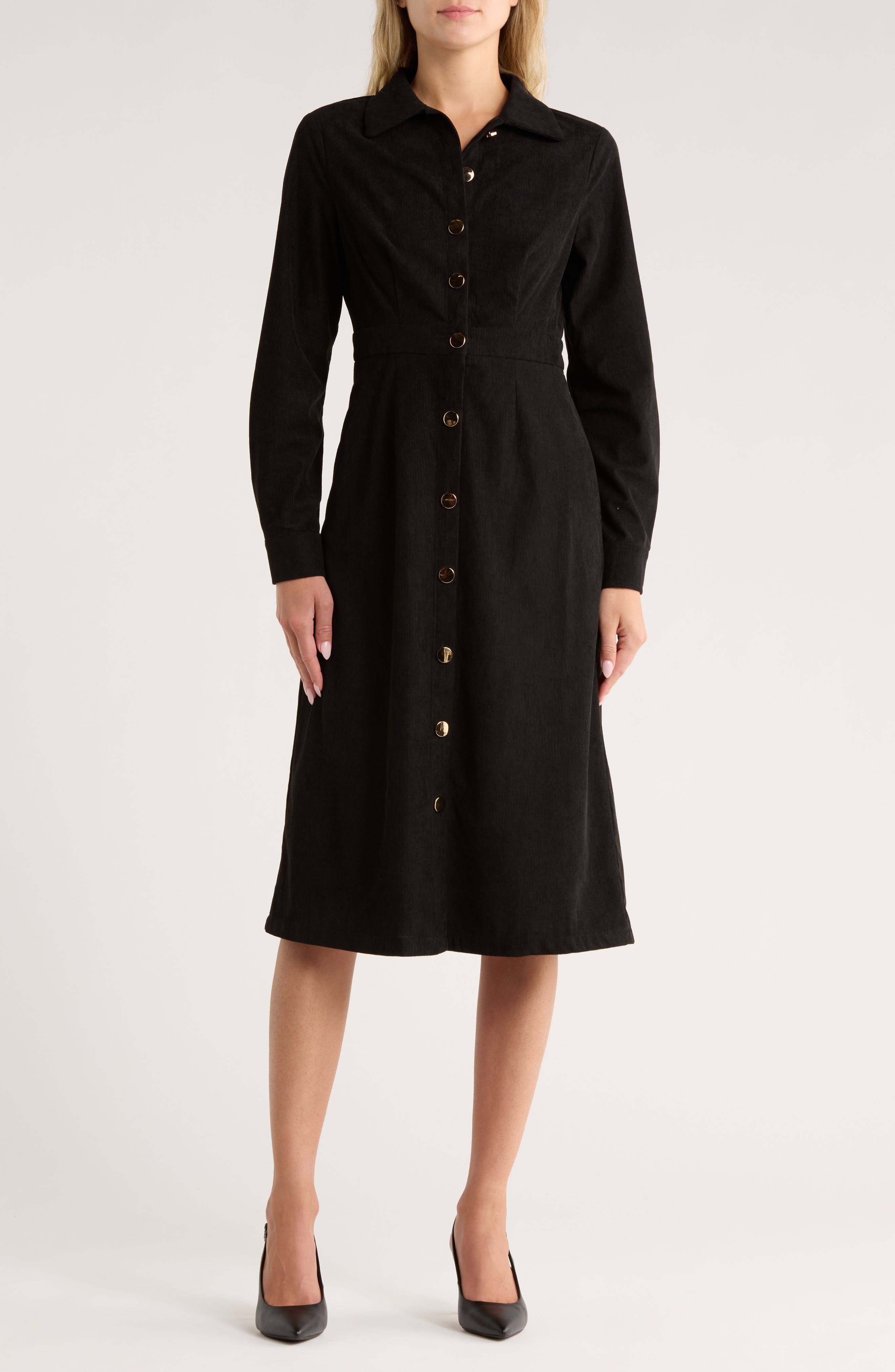 AREA STARS Dion Long Sleeve Shirtdress