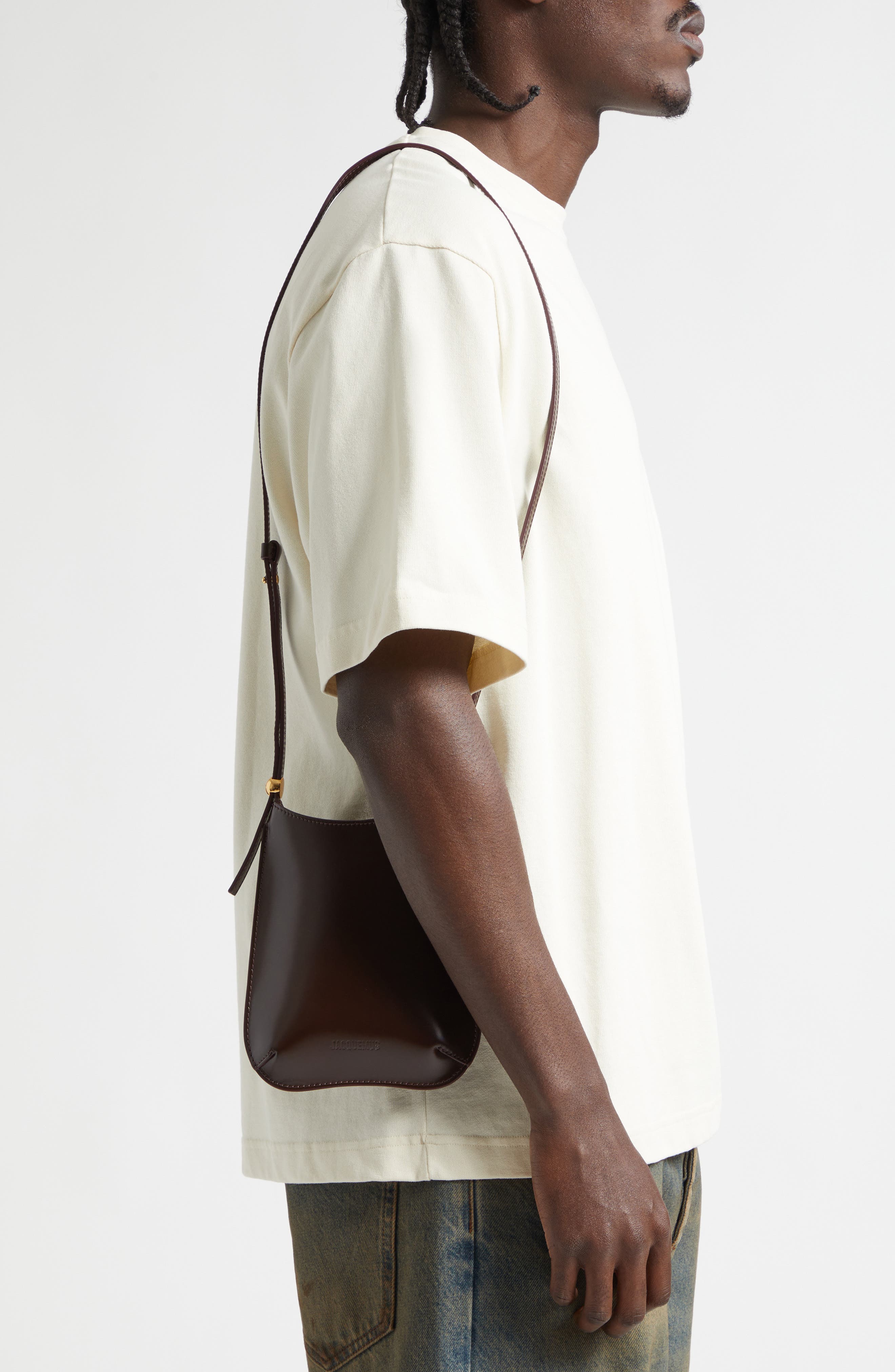 The Bisou Leather Phone Crossbody Bag, Alternate, color, DARK BURGUNDY