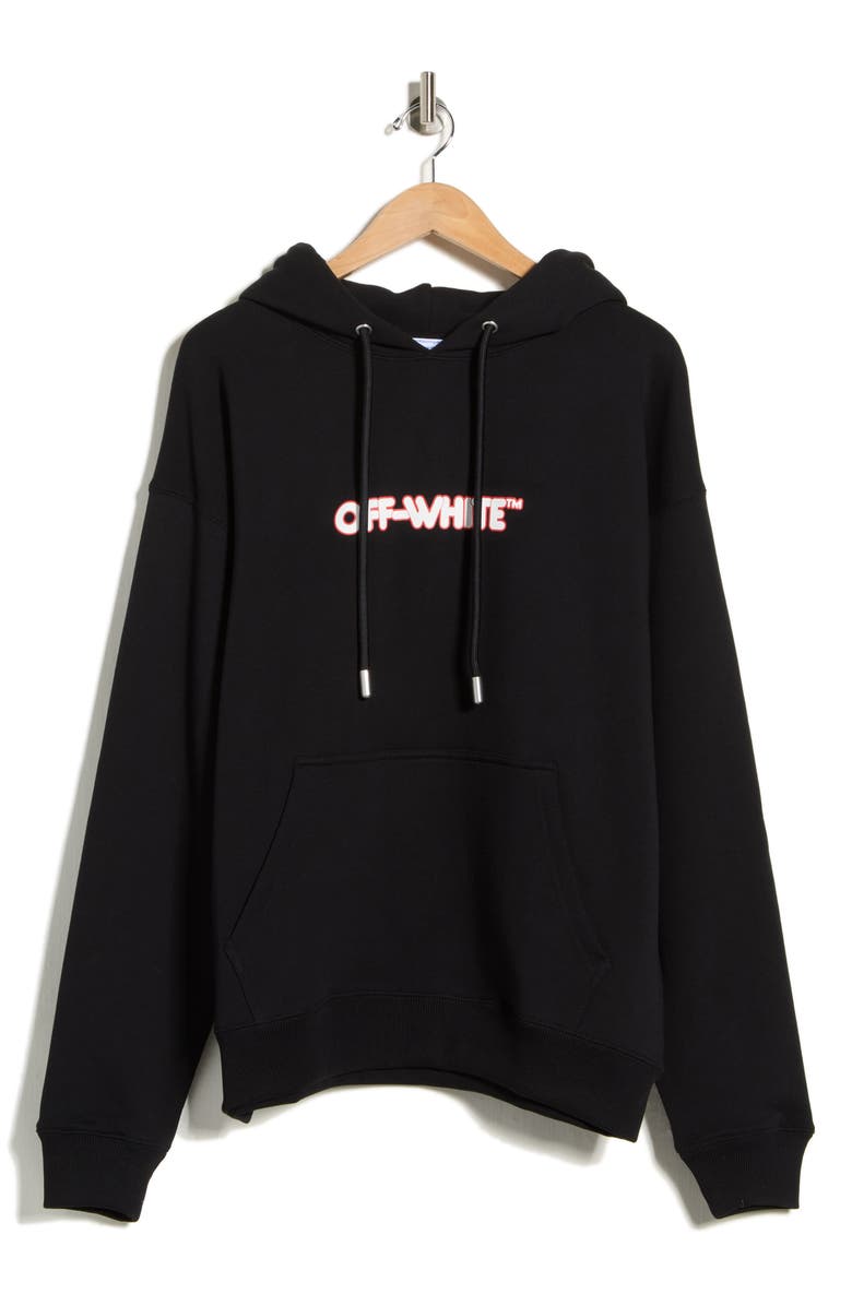 Off-White Round Logo Skate Cotton Graphic Hoodie, Main, color, Black-White