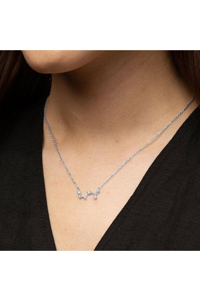 14k Gold Constellation Zodiac Necklace, 12 Zodiac Constellation Gift Idea, Alternate, color, Silver - Sagittarius
