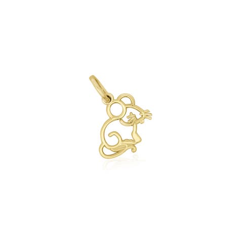 Mini Gold Mouse Charm