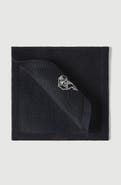 Brunello Cucinelli Silk knit pocket square with embroidered logo