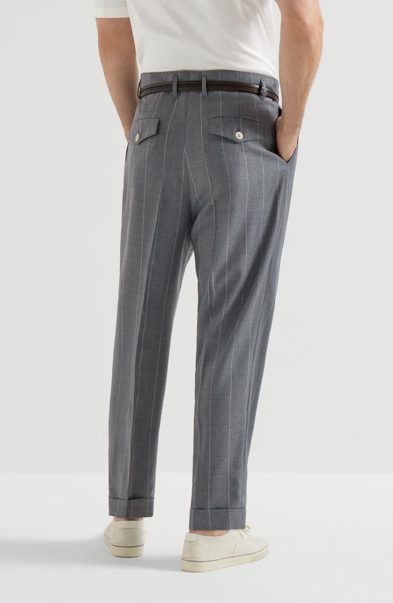 Brunello Cucinelli Chalk stripe trousers, Alternate, color, Medium Grey