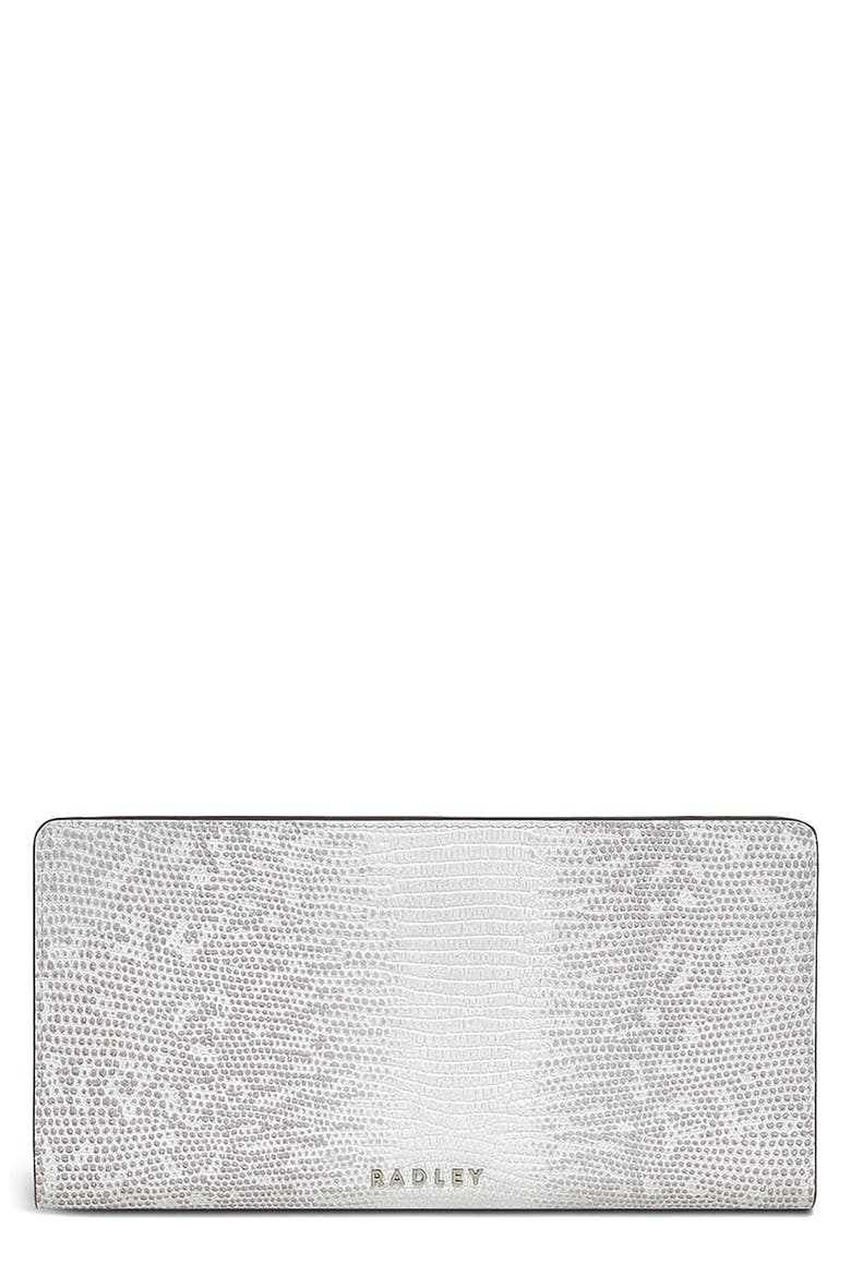 Large Coin Street Lizard Embossed Leather Wallet, Main, color, BRIGHT WHITE