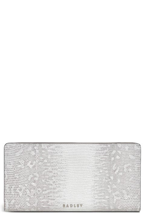 Large Coin Street Lizard Embossed Leather Wallet