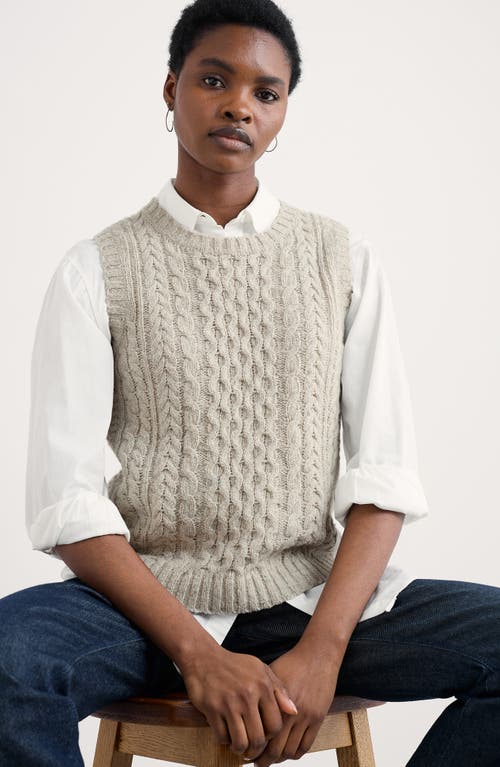 Seasalt Cornwall Newlyn Cable Merino Wool Blend Sweater Vest In Neutral