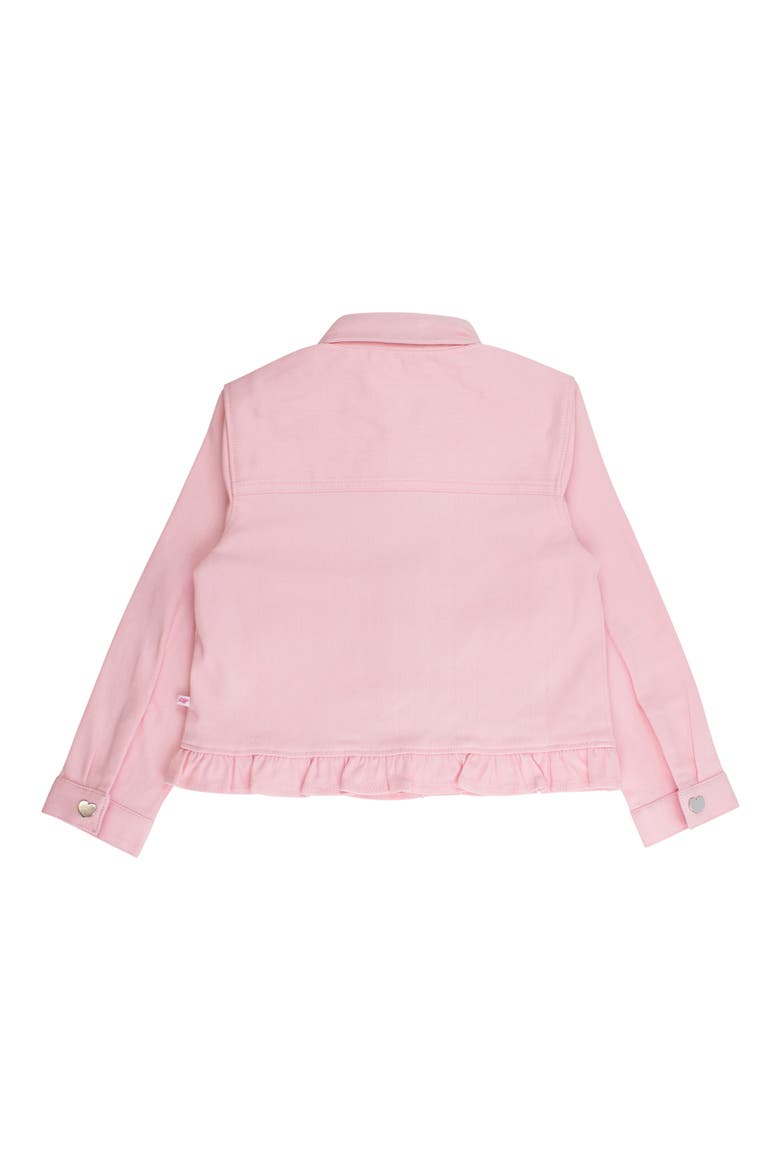 Ruffle Hem Denim Jacket, Alternate, color, PINK