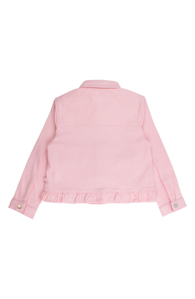 RuffleButts Ruffle Hem Denim Jacket, Alternate, color, Pink