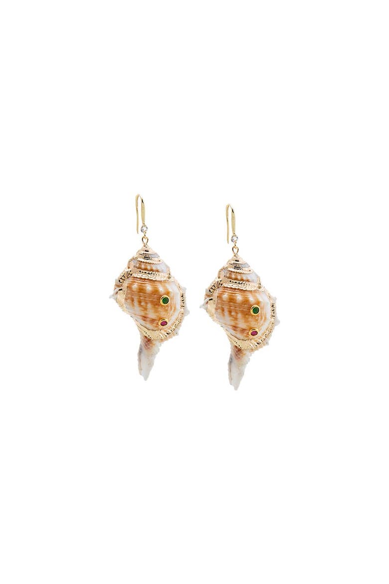 Natural Conch Shell Colored Stone Earring, Main, color, Multi-Color