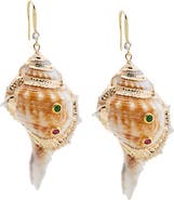 BY ADINA EDEN Natural Conch Shell Colored Stone Earring