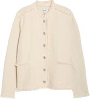 NIC+ZOE Fringe Mixed Knit Military Jacket