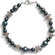 Awe Inspired Spellbound Sterling Silver Pearl & Quartz Bracelet