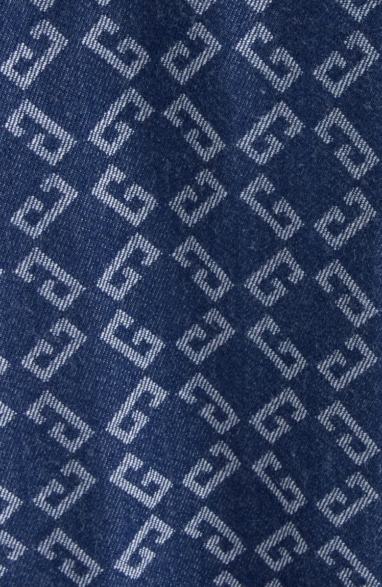 Givenchy Monogram 72 Jacquard Denim Mini Shirtdress, Alternate, color, Denim Blue