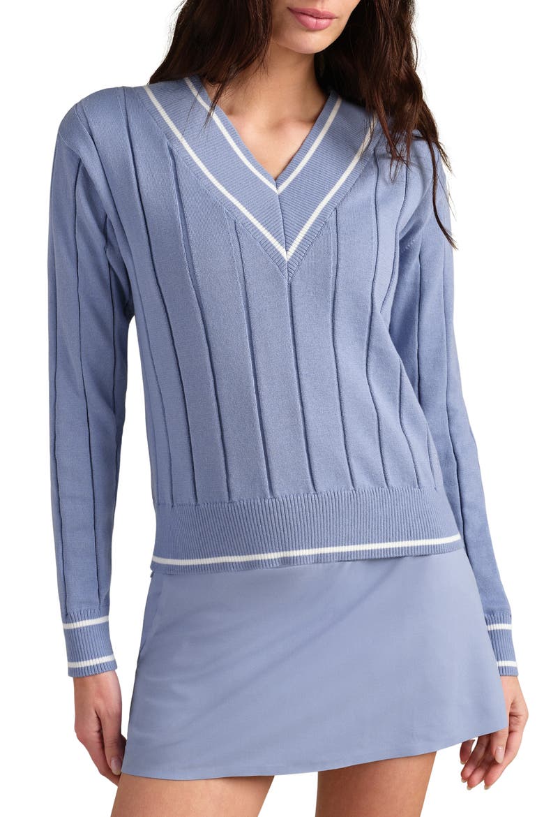 Varsity Rib Sweater, Main, color, HYDRANGEA BLUE