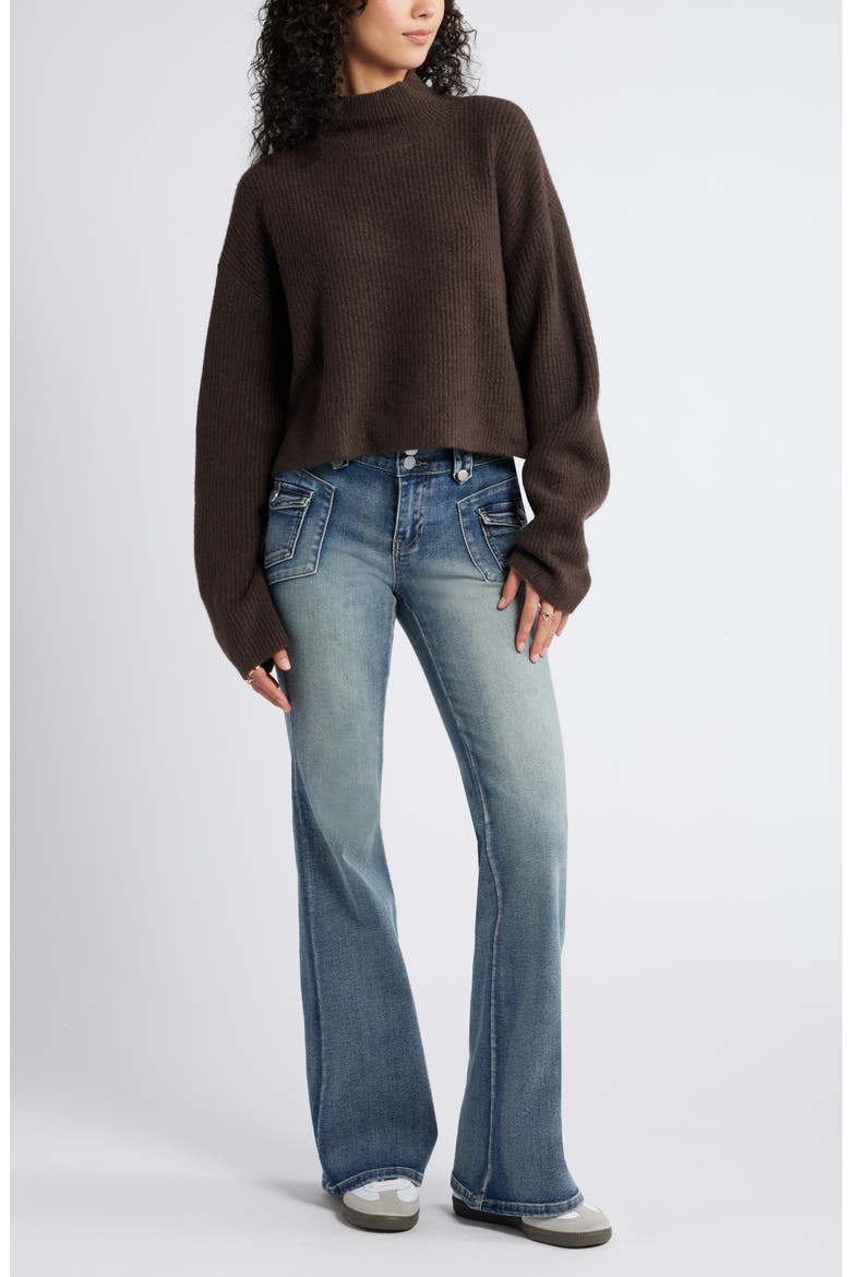 Oversize Cozy Mock Neck Sweater, Alternate, color, BROWN COFFEE