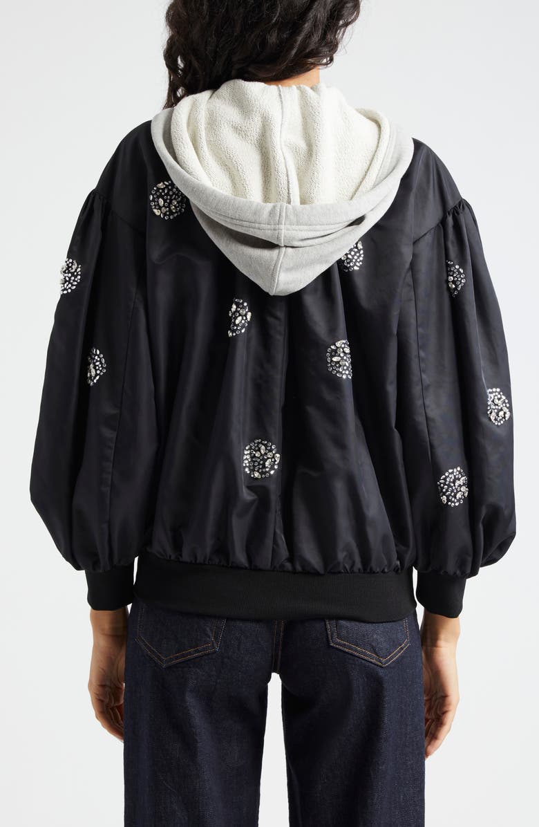 Cinq à Sept Ollie Rhinestone Detail Hooded Jacket, Alternate, color, 