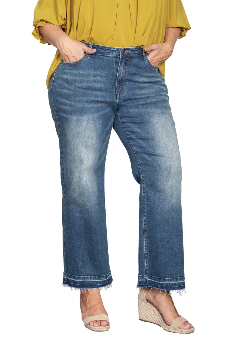 Relaxed Release Hem Straight Leg Jeans, Main, color, INDIGO RINSE