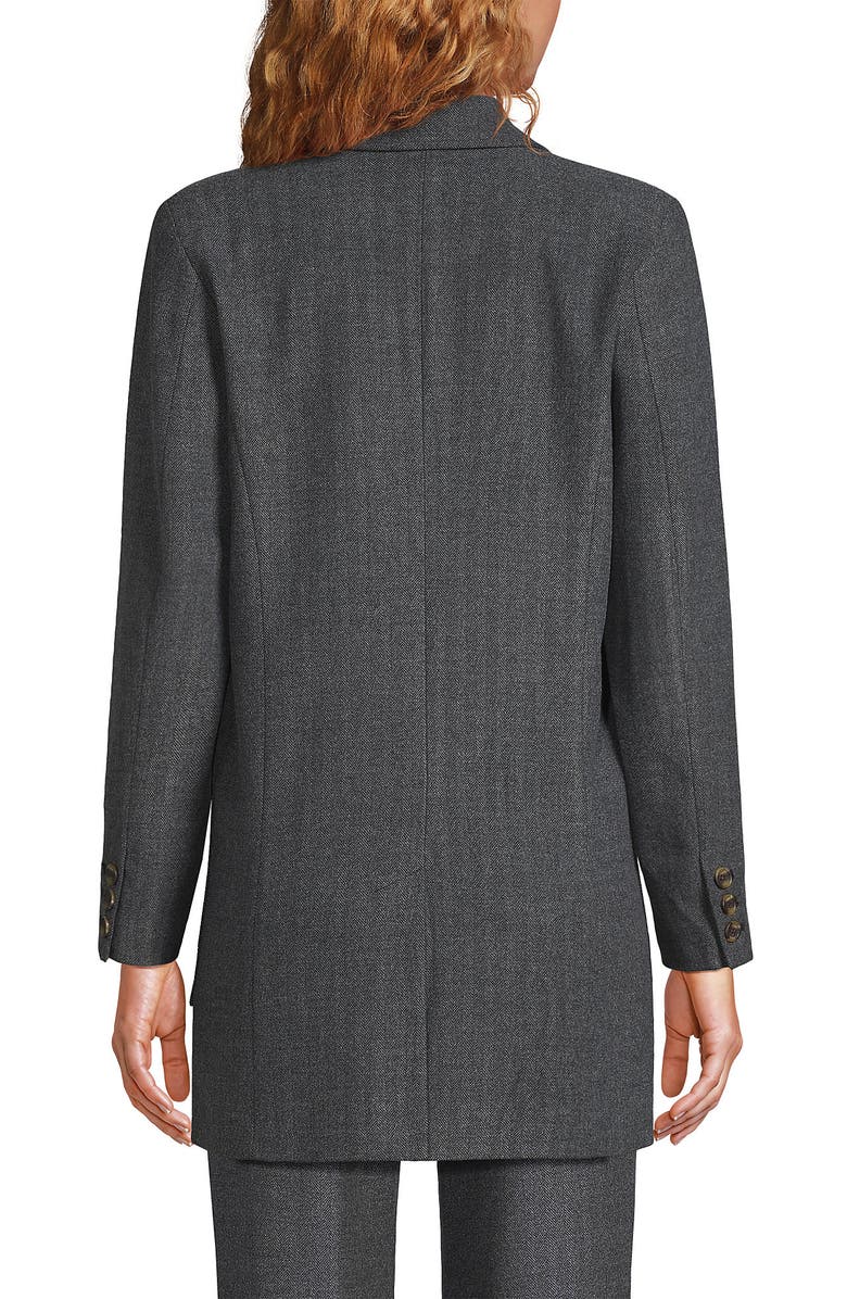 Lands' End Brushed Flannel Longline Blazer, Alternate, color, 