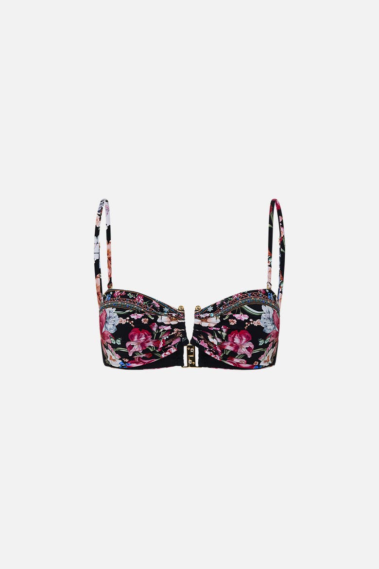Bandeau With U Ring Front Midnight In Monserrate, Alternate, color, Midnight In Monserrate