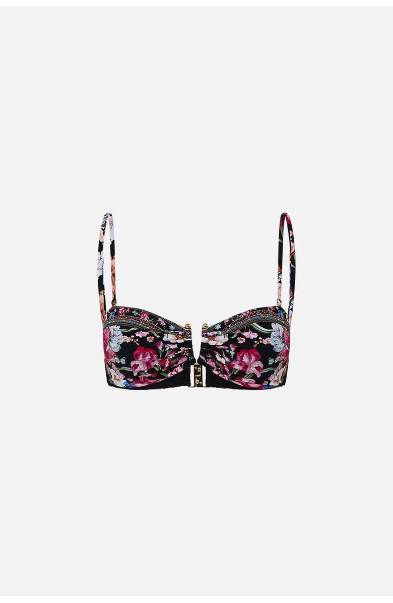 Camilla Bandeau With U Ring Front Midnight In Monserrate, Alternate, color, Midnight In Monserrate