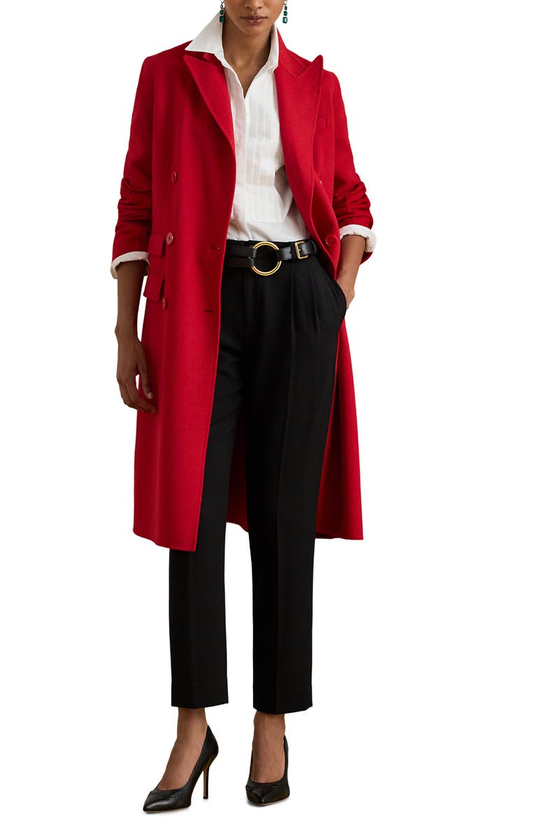 Lauren Ralph Lauren Double Breasted Coat, Main, color, Ralph Red