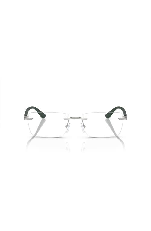 Armani Exchange 56mm Rectangle Optical Glasses In Silver