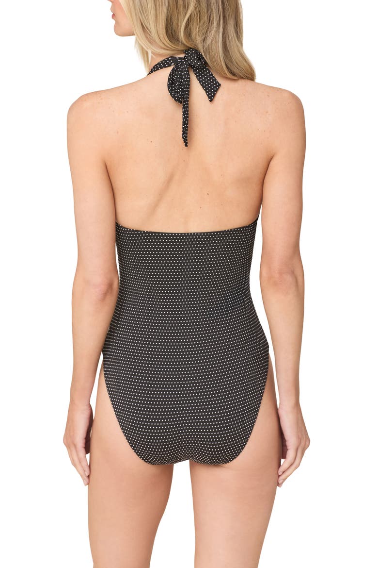The Majorca Halter One-Piece Swimsuit, Alternate, color, BLACK DOT