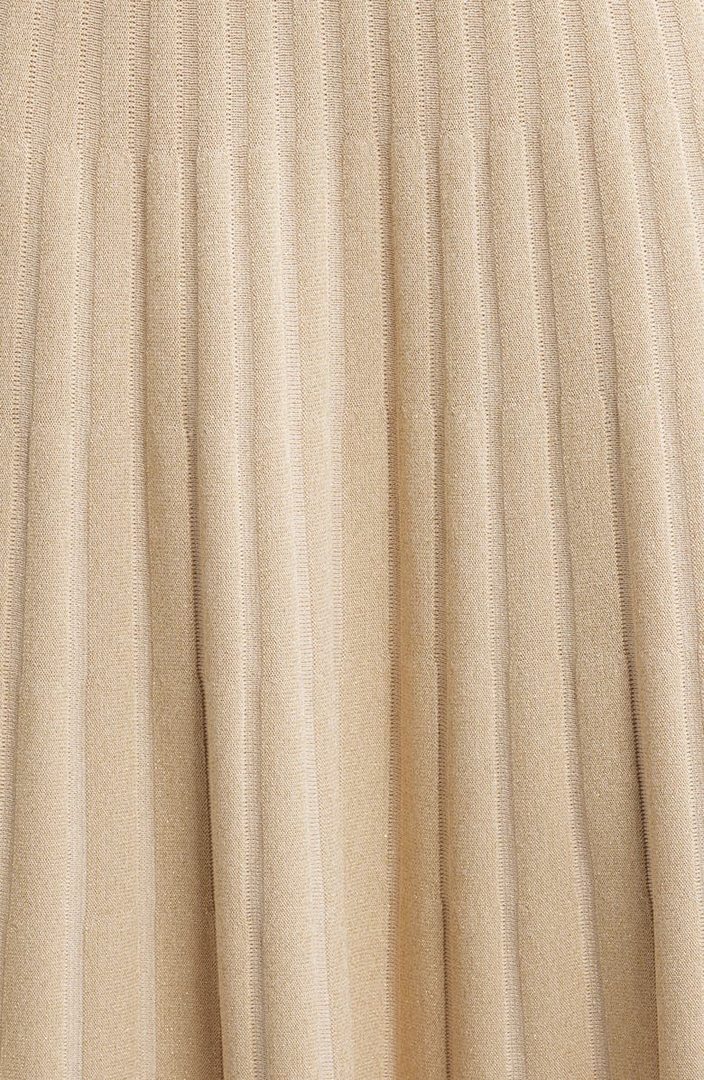 Misook Metallic Rib Maxi Skirt, Alternate, color, Biscotti/Gold