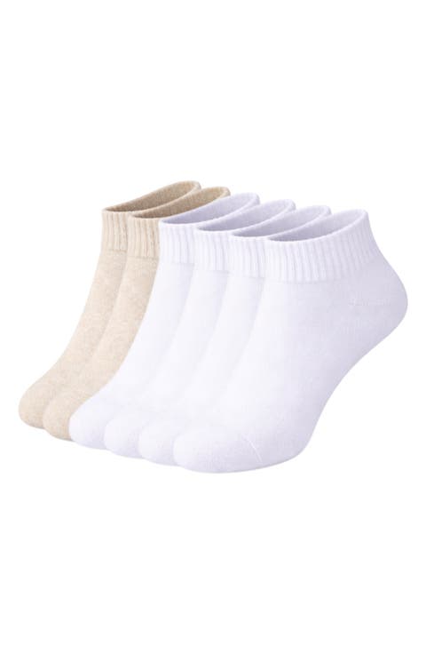 6-Pack Half Cushion Quarter Socks with Heel Tab