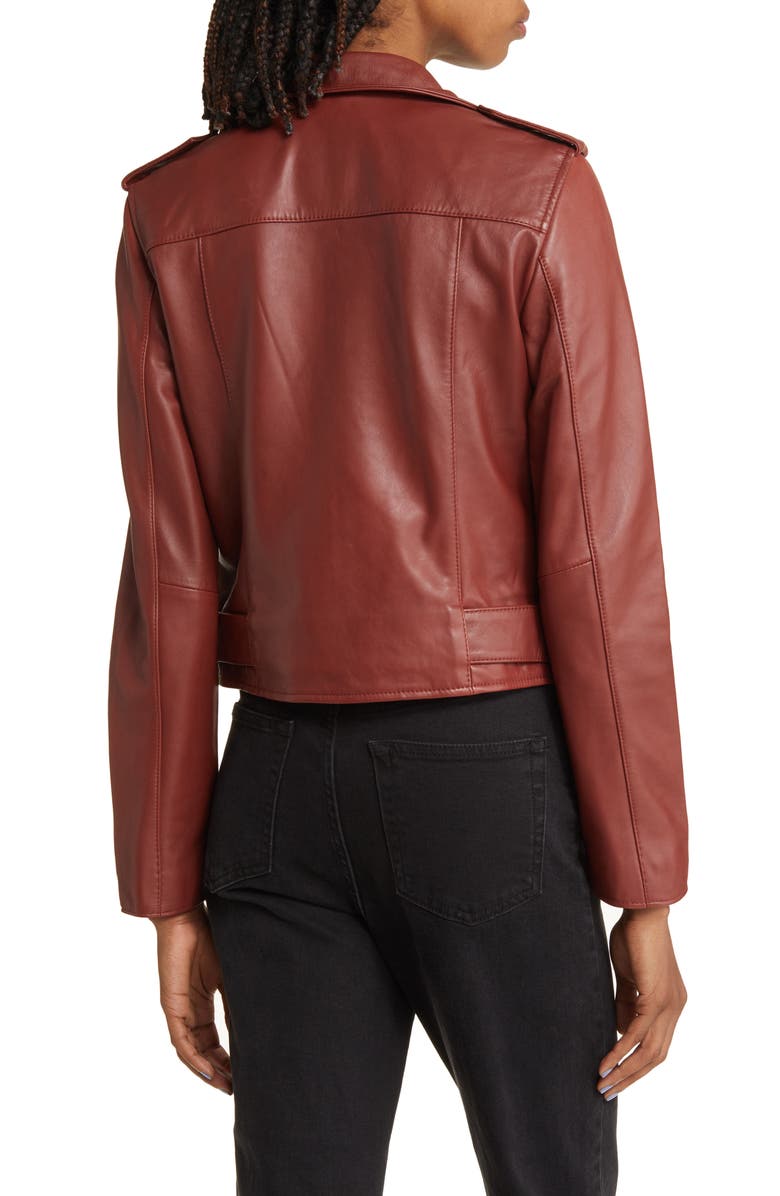 AllSaints Balfern Belted Leather Biker Jacket, Alternate, color,